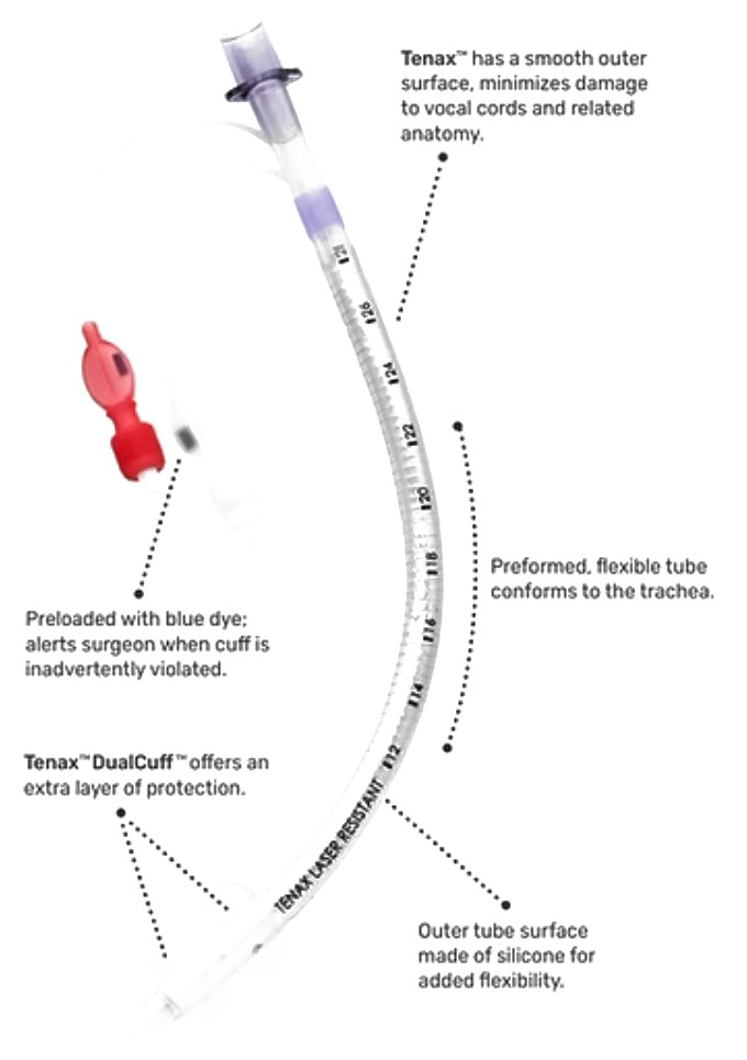 Tenax laser resistant endotracheal tube